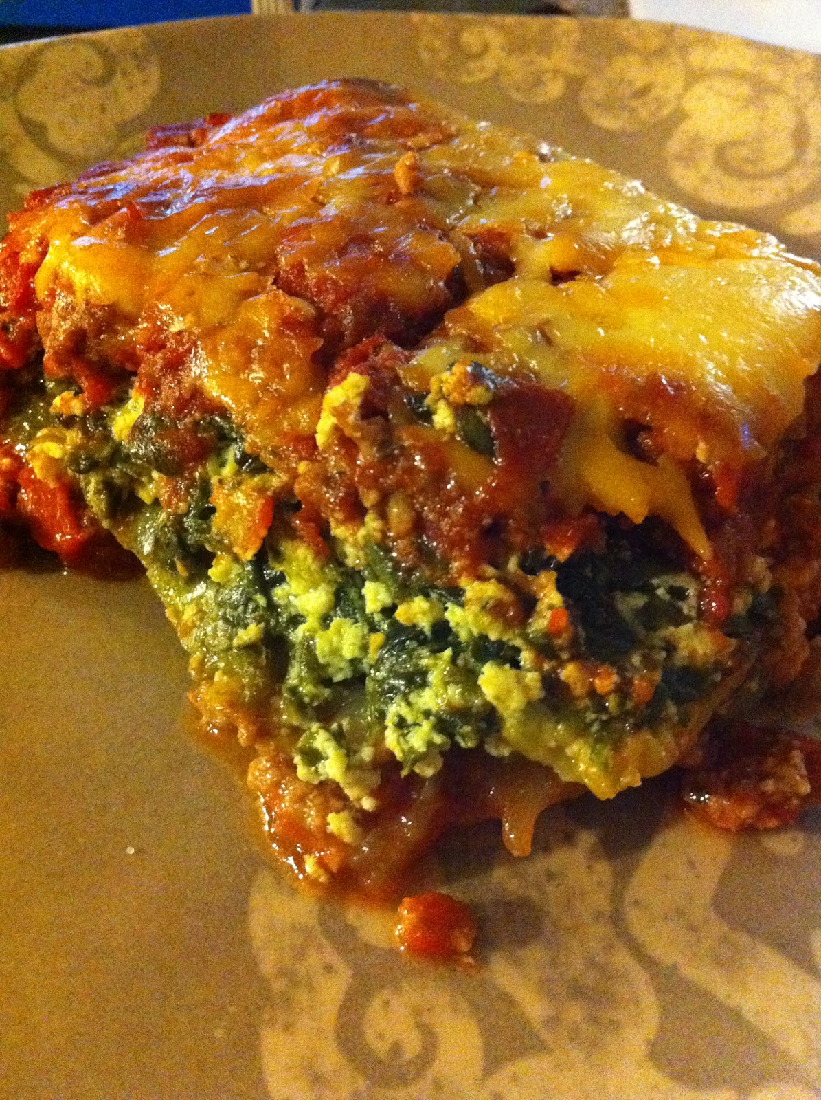 Satisfying Eats: Zucchini and Spinach Lasagna with a Spicy Meat Sauce